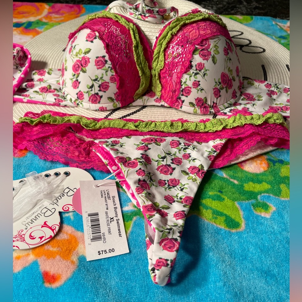 NWT beach bunny bikini made in USA XL set Garden of Eden - Picture 7 of 11